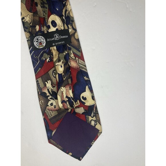 Vtg Disney Mickey Mouse Mens Neck Tie Atlas Design Cartoon 100% Silk Disney & Co - Picture 5 of 8